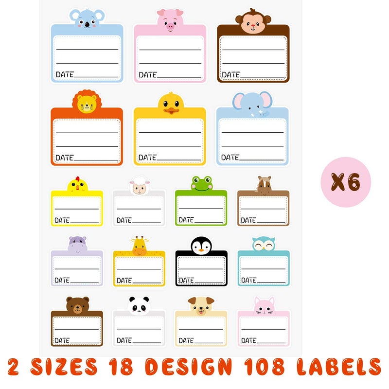ceiba tree Food Containers Stickers Daycare Labels Removable Waterproof Labels for Kitchen Kids Bottle 108Pcs - Image 2